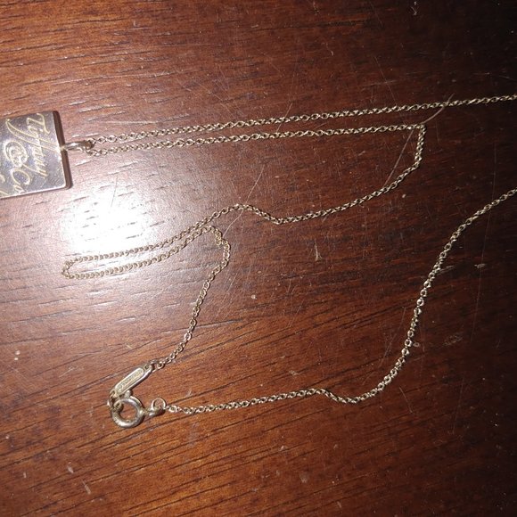Authentic Tiffany 16" Sterling Silver Logo Charm Necklace - Picture 2 of 4